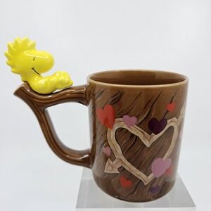 Vintage 1972 Teleflora Peanuts Snoopy Woodstock Coffee Mug Cup Tree Branch Heart
